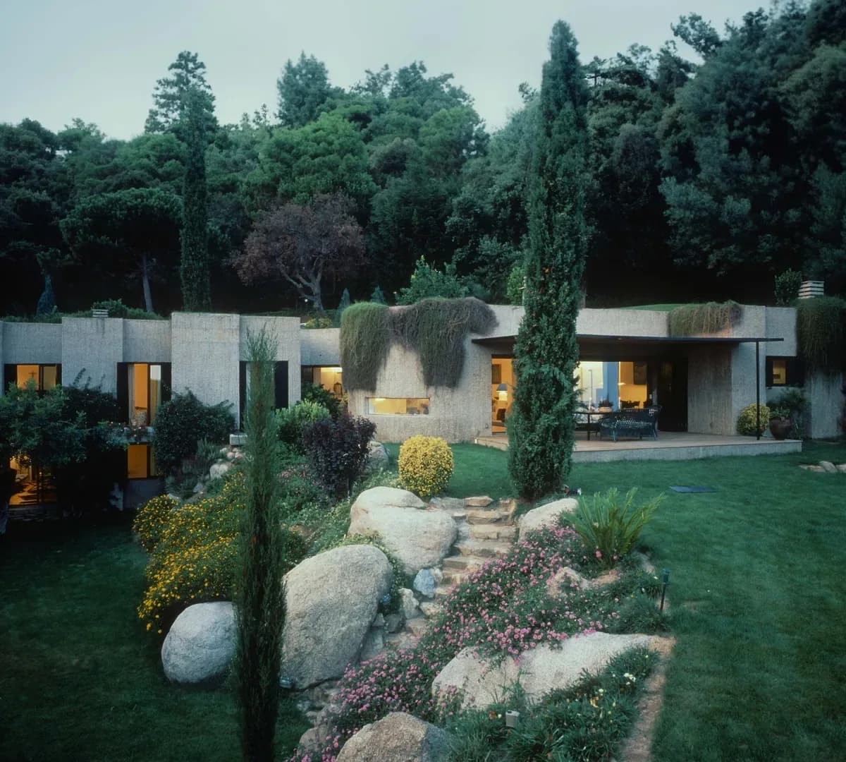 Earth-sheltered house